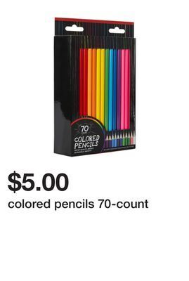 Five Below Colored pencils 70-count offer