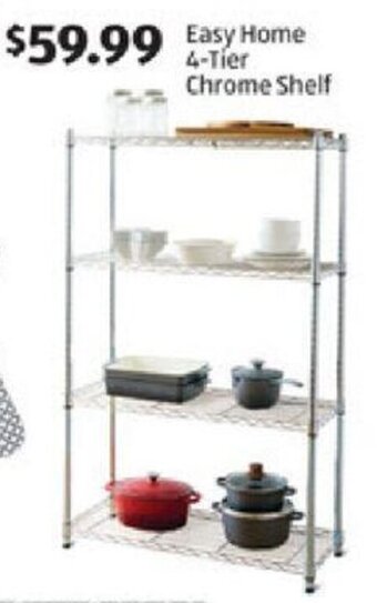 Aldi Easy Home 4-Tier Chrome Shelf offer