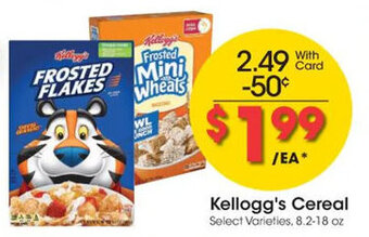 Kroger Kellogg's Cereal 8.2-18 oz. offer