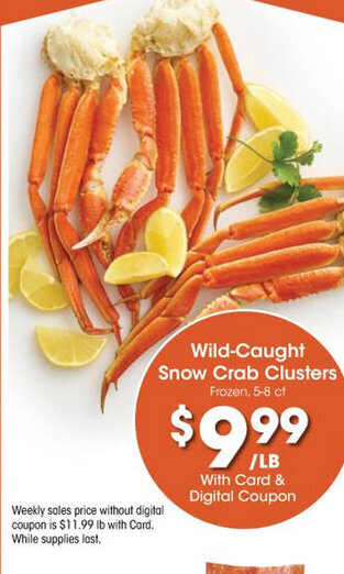 Kroger Wild Caught Snow Crab Clusters offer