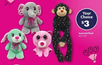 Family Dollar Assorted plush offer