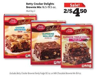 Family Dollar Betty crocker delights brownie mix offer