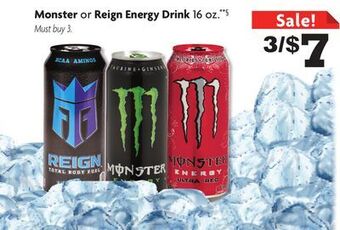 Family Dollar Monster or reign energy drink offer