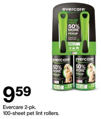 Target Evercare 2-pk. 100-sheet pet lint rollers offer