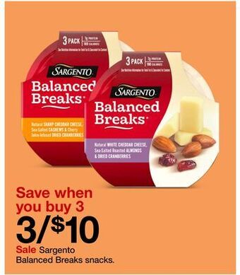 Target Sargento balanced breaks snacks offer