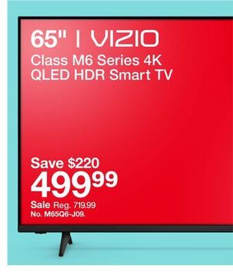Target Vizio 65" class m6 series 4k qled hdr smart tv offer
