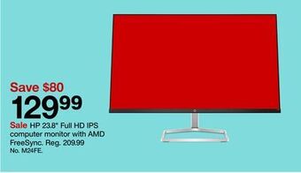 Target Hp 23.8" full hd ips computer monitor with amd freesync offer
