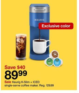Target Keurig k-slim + iced single-serve coffee maker offer