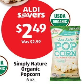 Aldi Simply nature organic popcorn offer