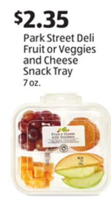 Aldi Park street deli fruit or veggies and cheese snack tray offer