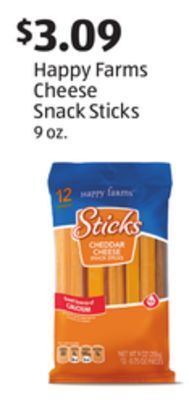 Aldi Happy farms cheese snack sticks offer