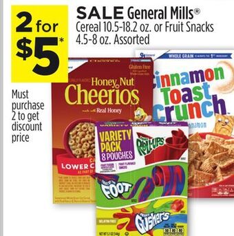 Dollar General General mills® cereal or fruit snacks offer