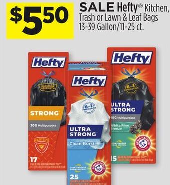 Dollar General Hefty® kitchen, trash or lawn & leaf bags offer
