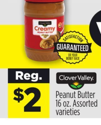 Dollar General Clover valley® peanut butter offer