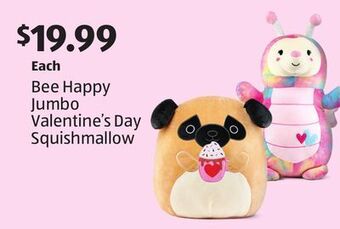Aldi Bee happy jumbo valentine's day squishmallow offer