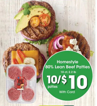 Kroger Homestyle 80% Lean Beef Patties offer