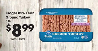 Kroger Kroger 85% Lean Ground Turkey 3 lb. offer