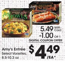 Kroger Amy's Entree 8.5-10.3 oz. offer