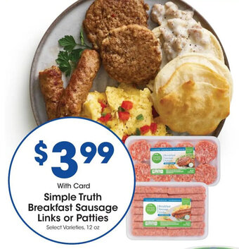 Kroger Simple Truth Breakfast Sausage Links or Patties offer