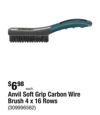 The Home Depot Anvil soft grip carbon wire brush 4 x 16 rows offer