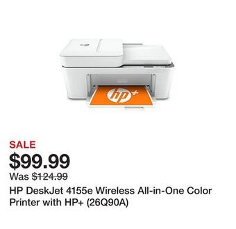 Office Depot Hp deskjet 4155e wireless all-in-one color printer with hp+ (26q90a) offer
