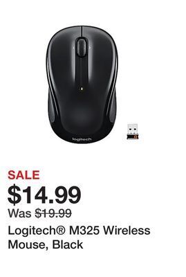 Office Depot Logitech® m325 wireless mouse, black offer