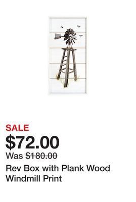 Belk Rev box with plank wood windmill print offer