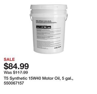Tractor Supply Company T5 synthetic 15w40 motor oil, 5 gal., 550067157 offer