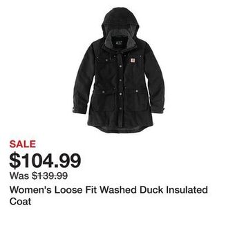 Tractor Supply Company Women's loose fit washed duck insulated coat offer