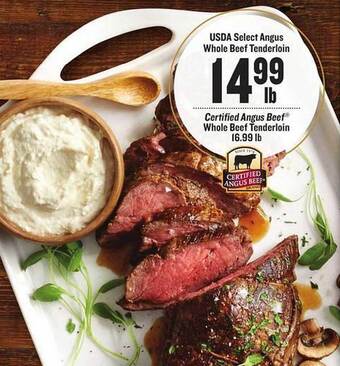 Lowes Foods Usda select angus whole beef tenderloin offer