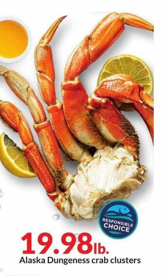 Hy-Vee Alaska dungeness crab clusters offer