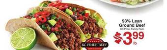 Price Chopper 93% lean ground beef offer