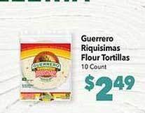 Vallarta Supermarkets Guerrero riquisimas flour tortillas offer