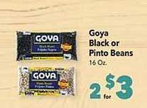 Vallarta Supermarkets Goya black or pinto beans offer