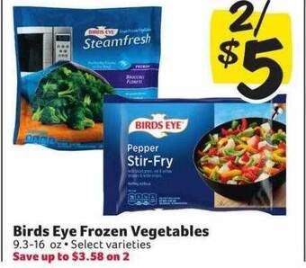 Winn Dixie Birds eye frozen vegetables offer