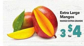 Vallarta Supermarkets Extra large mangos offer