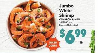 Vallarta Supermarkets Jumbo white shrimp offer