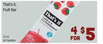 Big Y That's it. fruit bar offer