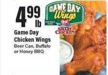 Big Y Game day chicken wings offer