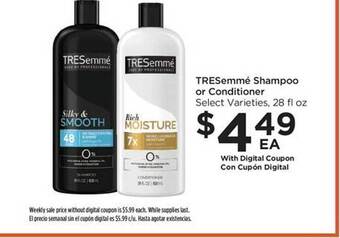 Food 4 Less Tresemmé shampoo or conditioner offer