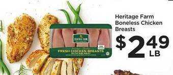 Food 4 Less Heritage farm boneless chicken breasts offer