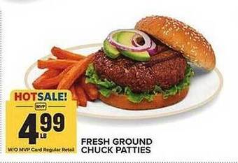 Food Lion Fresh ground chuck patties offer