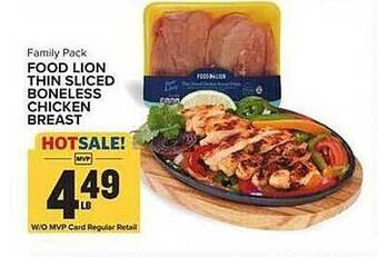 Food Lion Food lion thin sliced boneless chicken breast offer