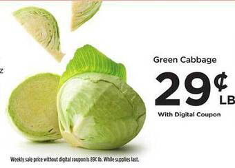 Food 4 Less Green cabbage offer