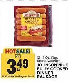 Food Lion Johnsonville fully cooked dinner sausage offer
