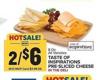 Food Lion Taste of inspirations pre-sliced cheese offer