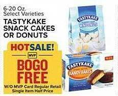 Food Lion Tastykake snack cakes or donuts offer