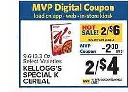 Food Lion Kellogg's special k cereal offer