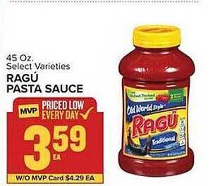 Food Lion Ragú pasta sauce offer