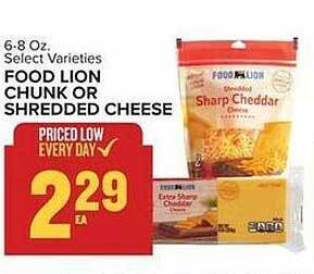 Food Lion Food lion chunk or shredded cheese offer